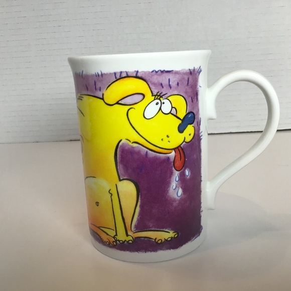 VTG Duchess Fine Bine China Whimsical Scratching Dog Mug - Picture 1 of 8